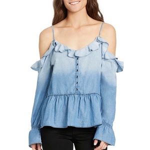 William Rast Tops - NWT William Rast Cold Shoulder Denim Top William Rast Tops - NWT William Rast Cold Shoulder Denim Top